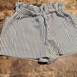 Aqua High Waist Striped Shorts